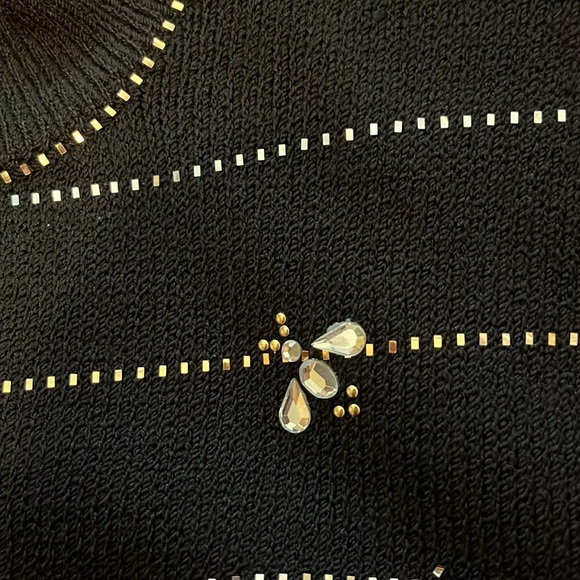 St. John Evening Sweater with Gold, Silver, and Crystal Accents - Picture 7 of 8